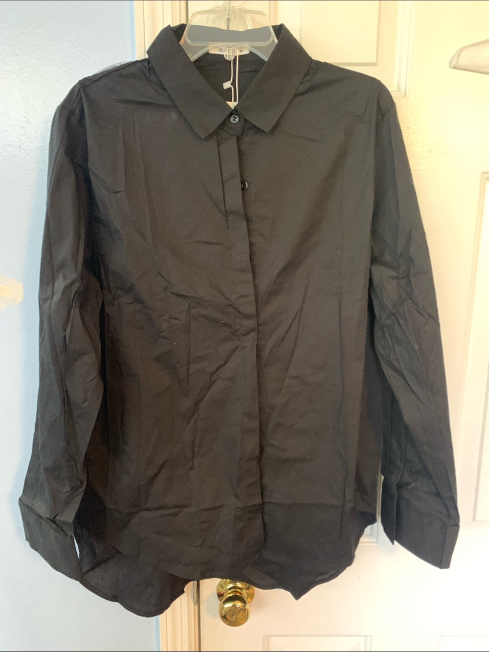 Men's Black Dress Shirt - Classic Collared Button-Up XL